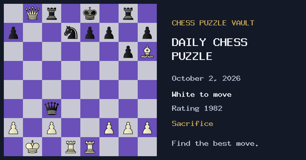 White to move in today's Sacrifice daily chess puzzle